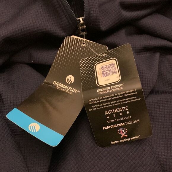 PGA Tour quarter zip navy pullover Size S NWT - Picture 7 of 9